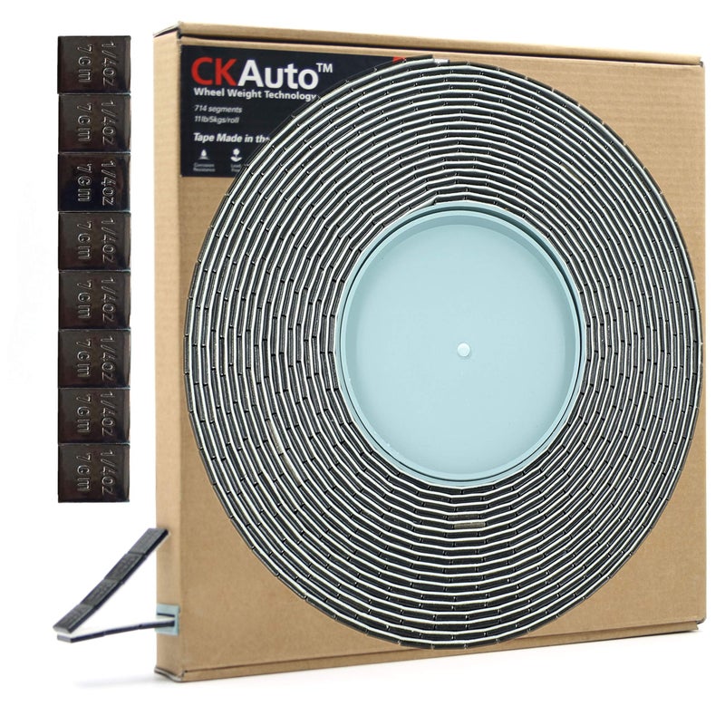 CKAuto 0.25 أونصة، أسود، أوزان عجلات لاصقة على شكل لفافة، 5 كجم/ 11 رطل/ لفافة، 715 قطعة، جودة OE - Image 1